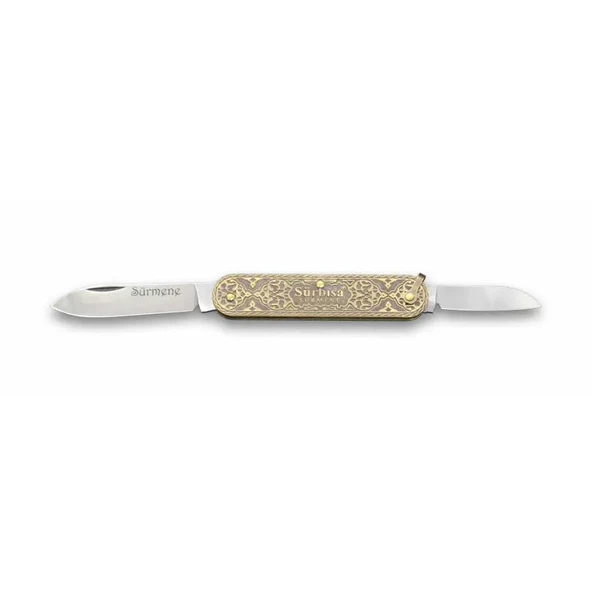 Sürbısa 61804 Pirinç İşlemeli Sürmene Çakısı 5,5 / 3,5 cm - Çift Bıçaklı ürün görseli 1