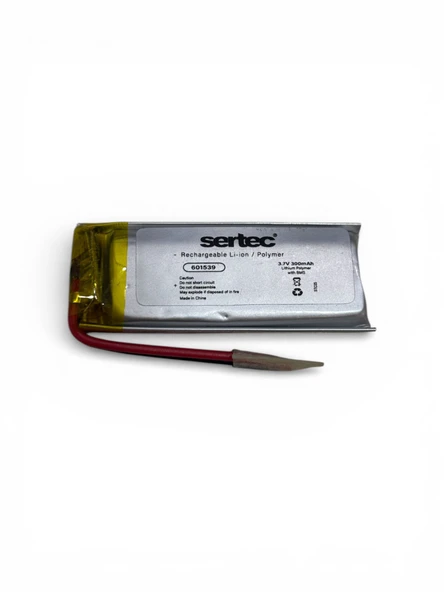 Sertec 601539 3.7V 300 MAh Li-Polymer Pil (Devreli/1.5A) ürün görseli 1