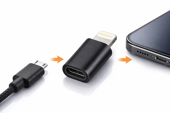 iPhone XR Uyumlu Android Micro USB Şarj Kablosunu iPhone Lightning e Çevirici ürün görseli 1
