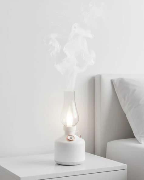 Retro Gaz Lambası Tasarımlı USB Şarjlı Aroma Difüzörü 280 ml Nano Mist Nemlendirici ürün görseli 1