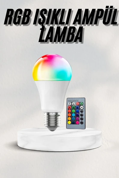 Akıllı RGB Led Ampul Led Uzaktan Kumandalı Renk Değiştiren Ampul ürün görseli 1