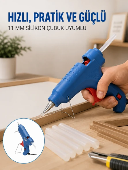 40W Sıcak Silikon Tabancası 5 Silikon Hediyeli Dayanıklı Tasarım Yeni Nesil ürün görseli 1