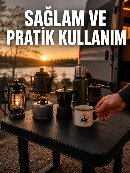 Katlanır Plastik Kamp Masası Hafif Taşınabilir Piknik Masası ürün görseli 1