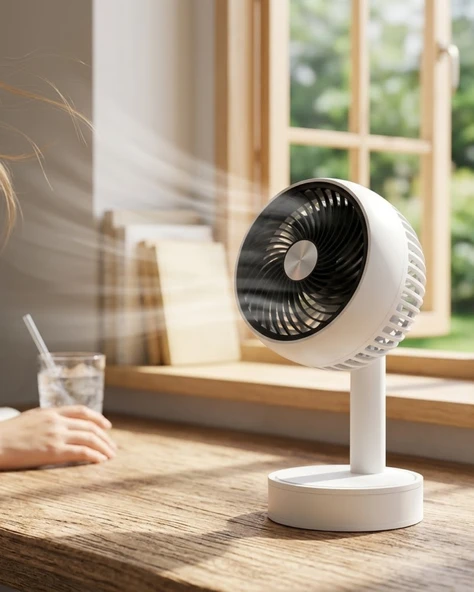 Sessiz Çalışan Şarjlı Mini Fan Masa ve Araç Kullanımına Uygun ürün görseli 1
