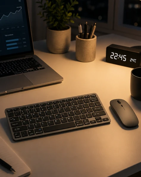 Kablosuz Bluetooth Klavye Mouse Seti Şarjlı Tablet Laptop Uyumlu - Resim 3