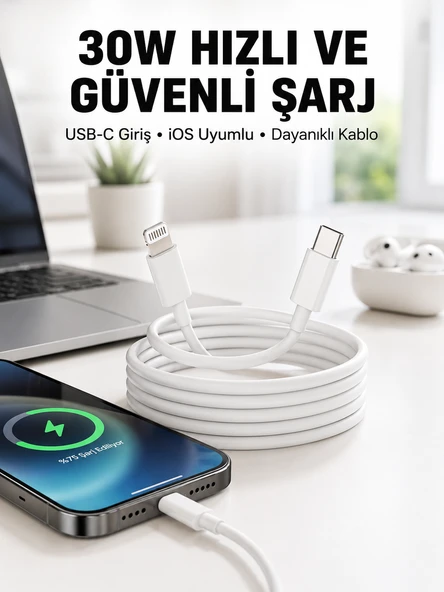 İOS Uyumlu 8 X Xs Xr 11 12 13 14/Pro Max Mini Plus Şarj Kablosu Yeni Nesil ürün görseli 1