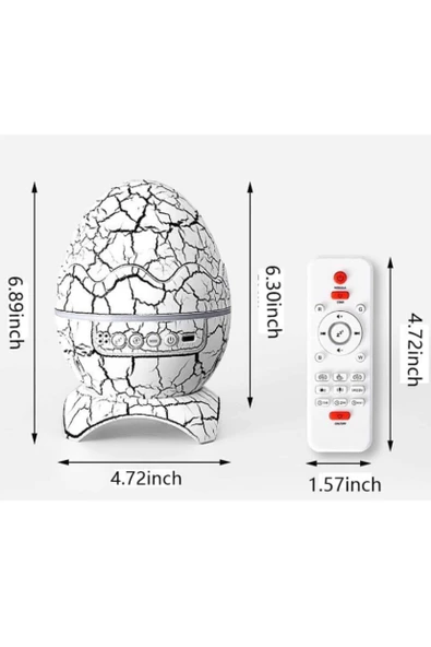 Yumurta Şeklinde Su Dalgalı Bluetooth Speaker Lamba Renkli Şarjlı - Resim 3