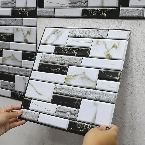 3D Mermer Görünümlü Kendinden Yapışkanlı Duvar Sticker ürün görseli 1