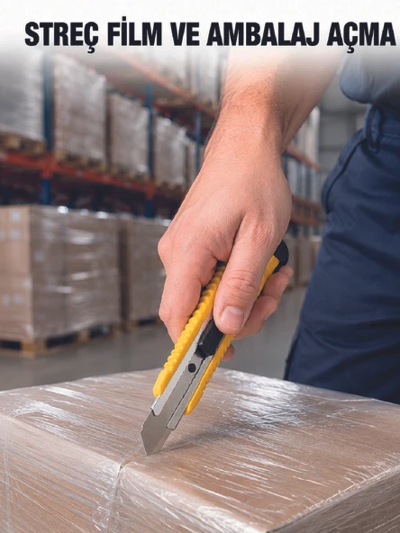 5’li Metal Falçata Seti Profesyonel Maket Bıçağı Kesici Falçata Sarı Ergonomik Saplı ürün görseli 1