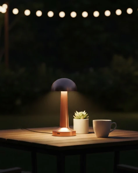 Modern Bronz Masa Lambası 3 Renk LED Dokunmatik Şarjlı Model ürün görseli 1