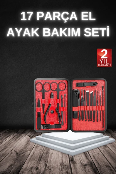 17 Parça Manikür Seti Taşınabilir Özel Çantalı El ve Ayak Bakımı Tırnak Batığı Temizleme ürün görseli 1