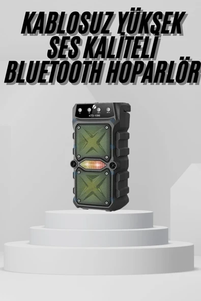 Bluetooth Hoparlör Yüksek Ses Kaliteli Büyük Boy Çift Çıkışlı Ses Bombası ürün görseli 1