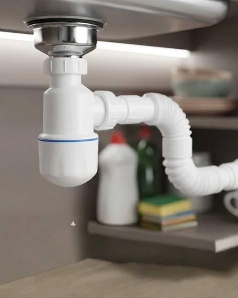Lavabo Sifon Seti Esnek Borulu Koku Engelleyici Sızdırmaz ve Kolay Montajlı ürün görseli 1