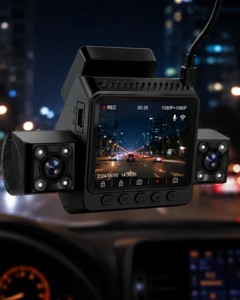 Araç İçi Güvenlik Kamerası 4 Lensli Full HD Kayıt Destekli Sistem ürün görseli 1
