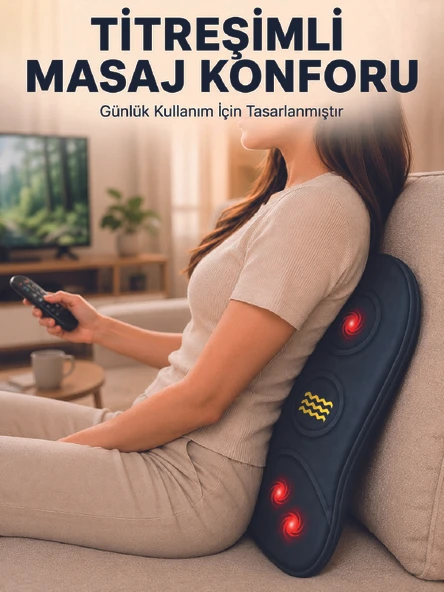 Ergonomik Isıtmalı Bel Masaj Minderi Sırt Destek Minderi ürün görseli 1