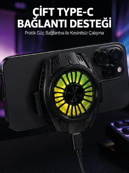 Manyetik Bağlantılı Çift Type-C Girişli Telefon Soğutucu ürün görseli 1