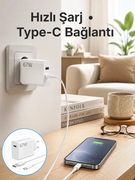 67 Watt Hızlı Şarj Aleti Poco F2 F3 F4 Uyumlu Yeni Nesil ürün görseli 1
