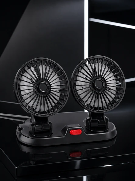 Çift Başlıklı Araç İçi USB Vantilatör Soğutucu Fan ürün görseli 1