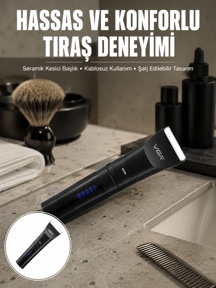 Suya Dayanıklı Tıraş Makinesi – Hassas Paslanmaz Çelik ve Titanyum Bıçak Yeni Nesil ürün görseli 1