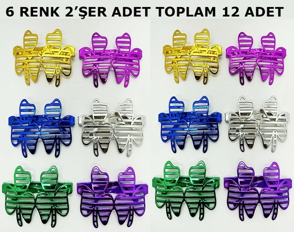 Vegas Casino Kupa Sinek Temalı Parti Gözlüğü 6 Renk 12 Adet ürün görseli 1