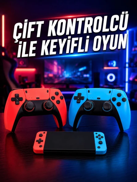 Oyun Konsolu Kablosuz Kontrolcülü Retro Oyun Eğlence Sistemi ürün görseli 1