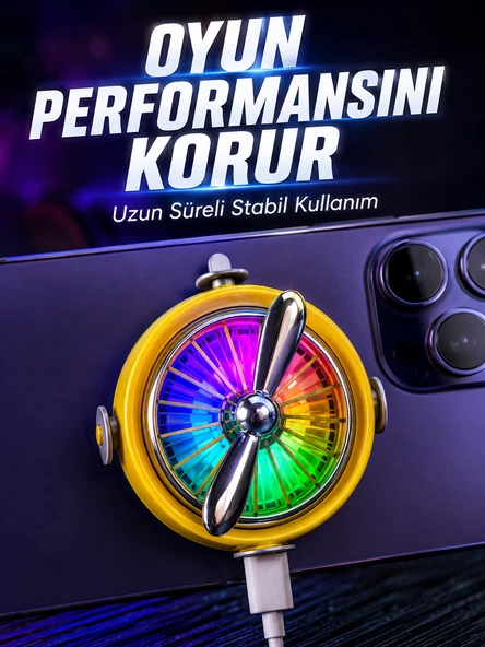 Telefon İçin RGB LED Manyetik Soğutma Fanı ürün görseli 1