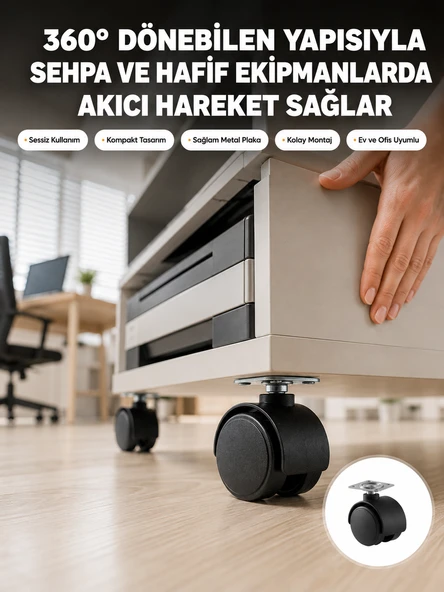 Sehpa ve Ekipmanlar İçin 4 cm Kilitsiz Ayak Tekli ürün görseli 1