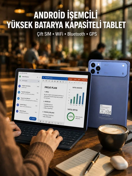 10.1 İnç Geniş Ekran Android Tablet 4G LTE Çift SIM Yeni Nesil ürün görseli 1