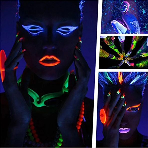 6’lı Neon Boya – UV Işıkta Parlayan Makyaj Seti ürün görseli 1