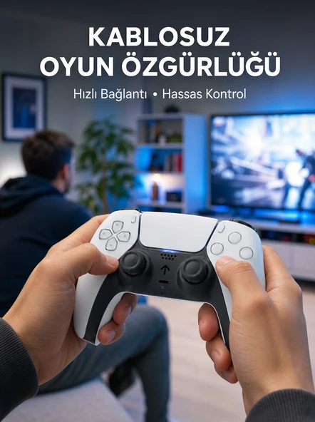 PS5 Uyumlu Kablosuz Oyun Kolu Sessiz Tuşlar ve Güçlü Performans Yeni Nesil ürün görseli 1