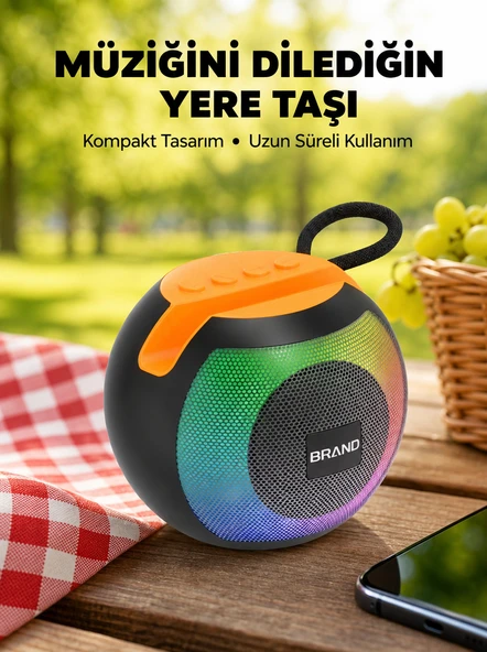 RGB Led Işıklı Güçlü Baslı Kablosuz Hoparlör Yeni Nesil ürün görseli 1