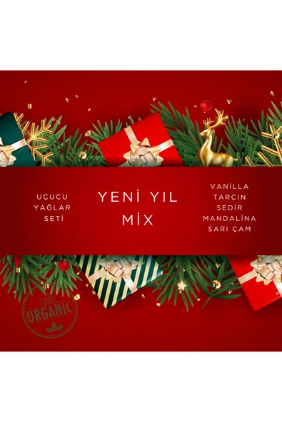 Yeni Yıl Mix Uçucu Yağ Seti (5’li) | Vanilya, Tarçın, Sedir, Mandalina, Sarı Çam | Yılbaşı Özel ürün görseli 1