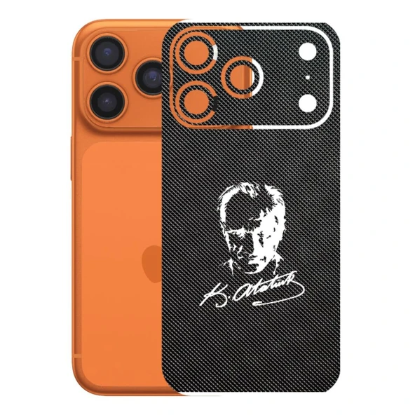 Kapps Iphone 17 Pro ile Uyumlu Bumper Serisi Premium Arka Kapak Kaplama(Kenarlar Yoktur!)  Atatürk İmzalı Siyah ürün görseli 1