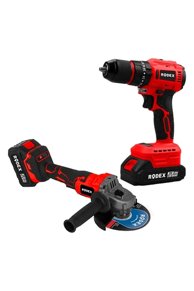 RDX3002 A.K 2'Lİ MAKİNE SETİ 20V 2x4.0Ah LI-ION D.MATKAP 45NM AVUÇ TAŞLAMA 125MM BMC ürün görseli 1