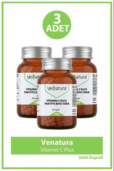 Venatura Vitamin C Plus 60 Kapsül 3 Adet ürün görseli 1