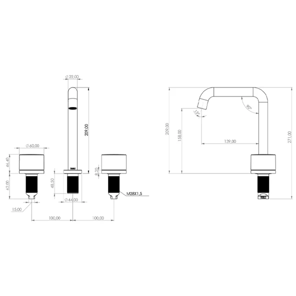 Grande Plus Lavabo Bataryası-Siyah - Resim 3