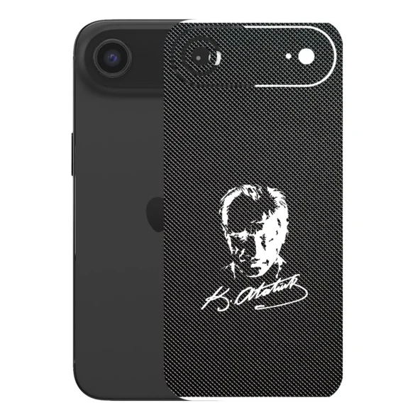 Kapps Iphone 17 Air ile Uyumlu Bumper Serisi Arka Kapak Kaplama(Kenarlar Yoktur!)  Atatürk İmzalı Siyah ürün görseli 1
