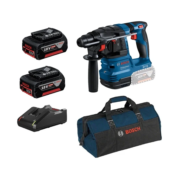 Bosch Professional Gbh 18V-22 2x4 Ah Çift Akülü Kırıcı Delici + Çanta Hediyeli ürün görseli 1