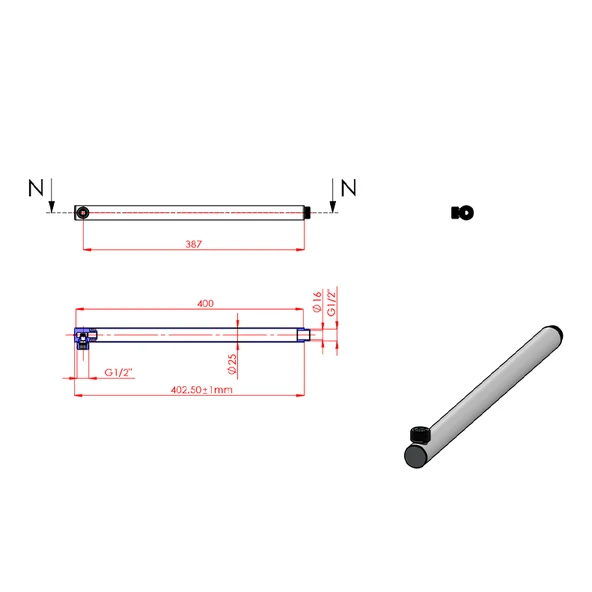 Ø25-40 cm Kare Duvardan Pasl. TDB-Krom - Resim 2