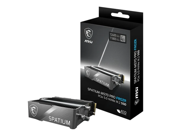 Msı Ssd Spatıum M570 Pro Pcıe 5.0 Nvme M.2 2tb Frozr R:12400 W:11 ürün görseli 1