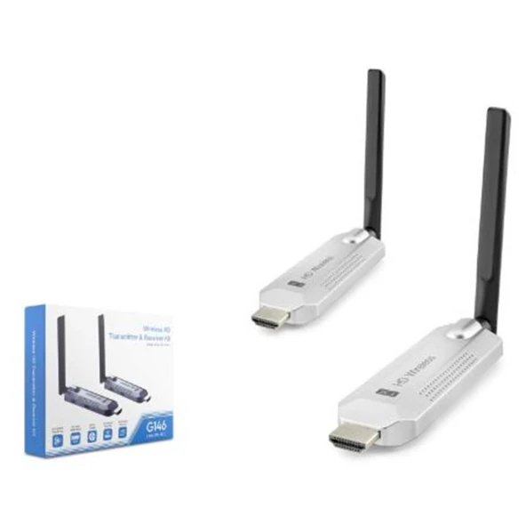 HADRON HDX1386 Kablosuz HDMI Görüntü Aktarım Seti 1080p 60 Hz 100 m Gri ürün görseli 1