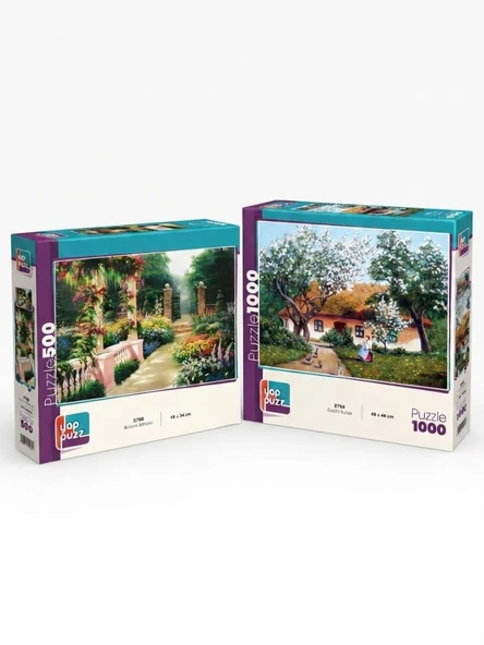 Ördekli Bahçe ve Botanik Bahçesi İkili Set - 1000 + 500 Parça İkili Puzzle Seti ürün görseli 1