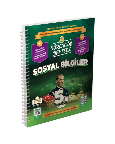 Murat Yayınları 5.Sınıf Sosyal Bilgiler Öğrencim Defteri ürün görseli 1