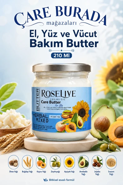 Roselive El & Yüz & Vücut Bakım Butter 210 Ml ürün görseli 1