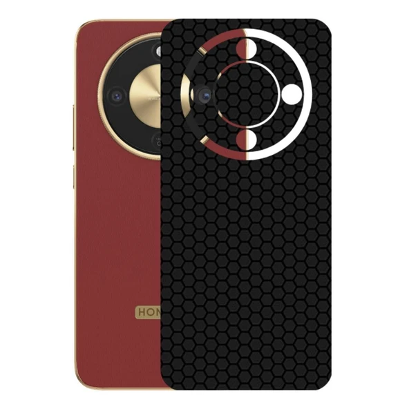 Honor Magic 8 Lite ile Uyumlu Bumper Serisi Premium Arka Kapak Kaplama(Kenarlar Yoktur!)  Siyah ürün görseli 1