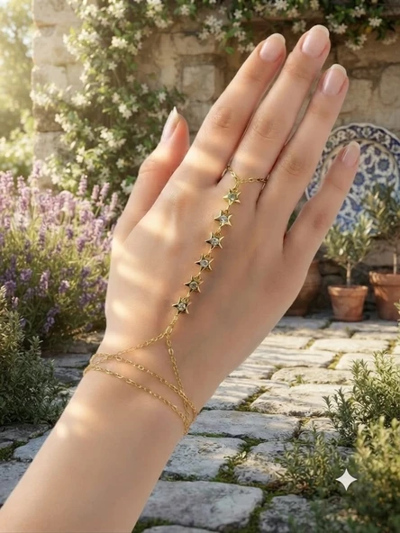 Akfecan Çelik Yıldız Model Şahmeran Bileklik ürün görseli 1