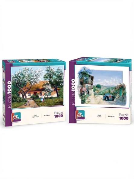 My Ride ve Ördekli Bahçe İkili Set - 2 x 1000 Parça Manzara İkili Puzzle Seti ürün görseli 1