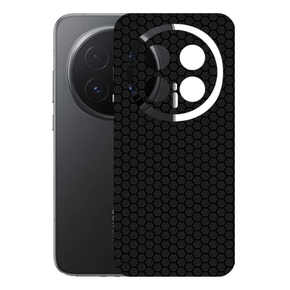 Honor Magic 8 Pro ile Uyumlu Bumper Serisi Premium Arka Kapak Kaplama(Kenarlar Yoktur!)  Siyah ürün görseli 1