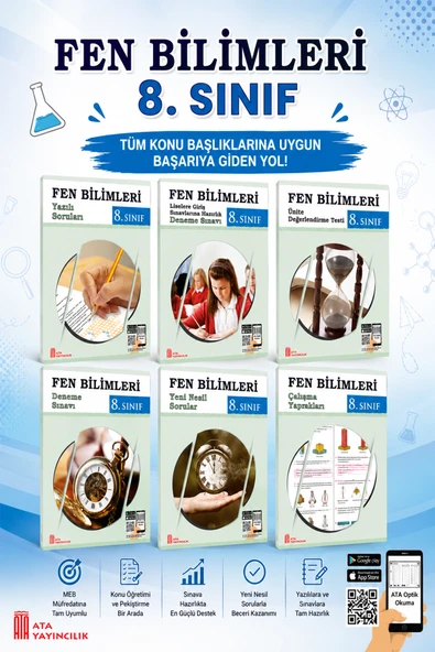 8.Sınıf Fen Bilimleri Süper Set Ders Çalışma Yaprakları (6 Kitap) ürün görseli 1