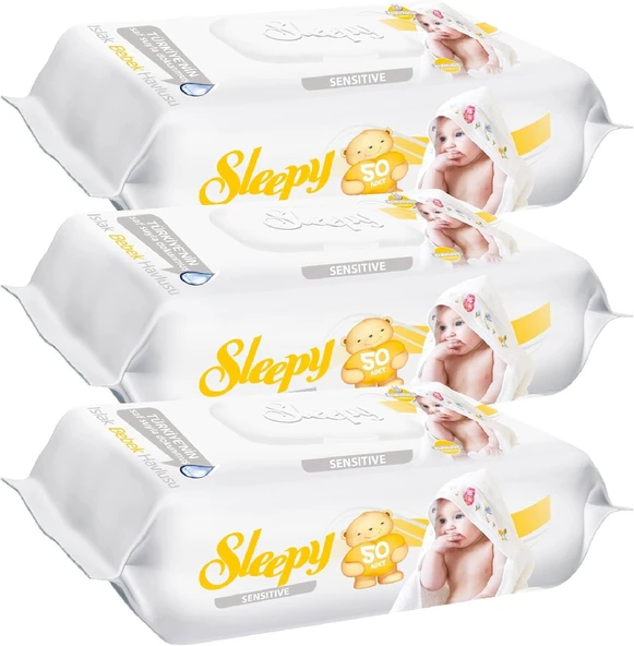 Sleepy Sensitive 90 Yaprak 3'lü Paket Islak Mendil ürün görseli 1